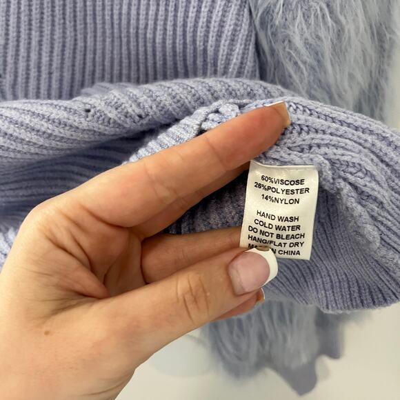 Fashion Nova Purple Eyelash Knit Sweater Size Medium - Picture 6 of 7